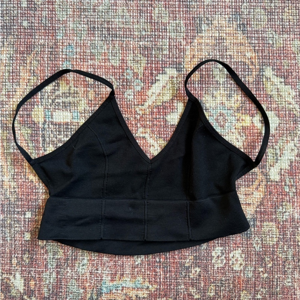 FP intimately Black ribbed Solid Everday Seam bralette XS/S